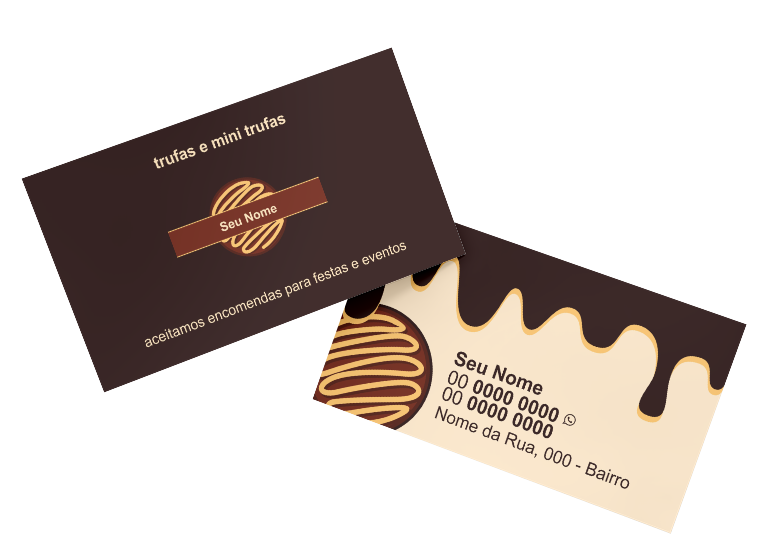Cartão de Visita Trufas de Chocolate Modelo 01