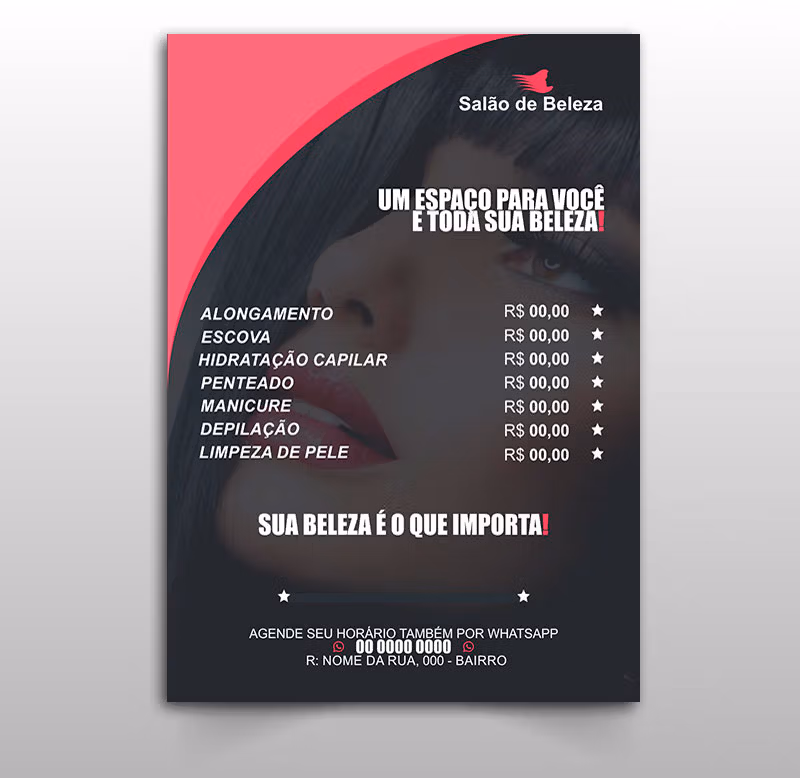 Panfleto Salão de Beleza - Modelo 01